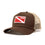 Cap - Diver Down Trucker Hat With Red/White Flag