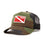 Cap - Diver Down Trucker Hat With Red/White Flag