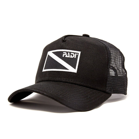 Cap - Diver Down Trucker Hat With Black/White Dive Flag