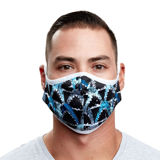 Great White Shark Recycled Plastic Face Mask with Filter Pocket + 5 Filters | Reusable, Washable, Eco-Friendly