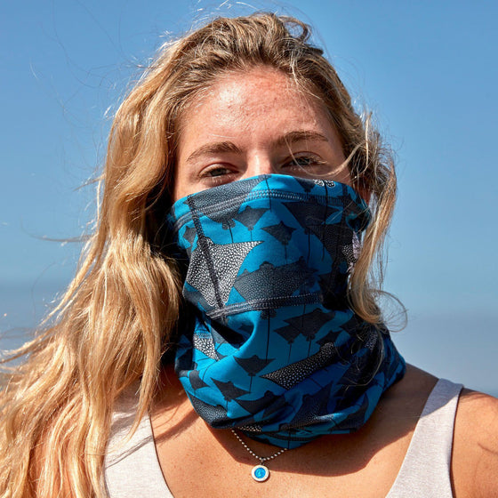 PADI Manta Ray Recycled Plastic Face Shield / Sun Mask + 2 Filters